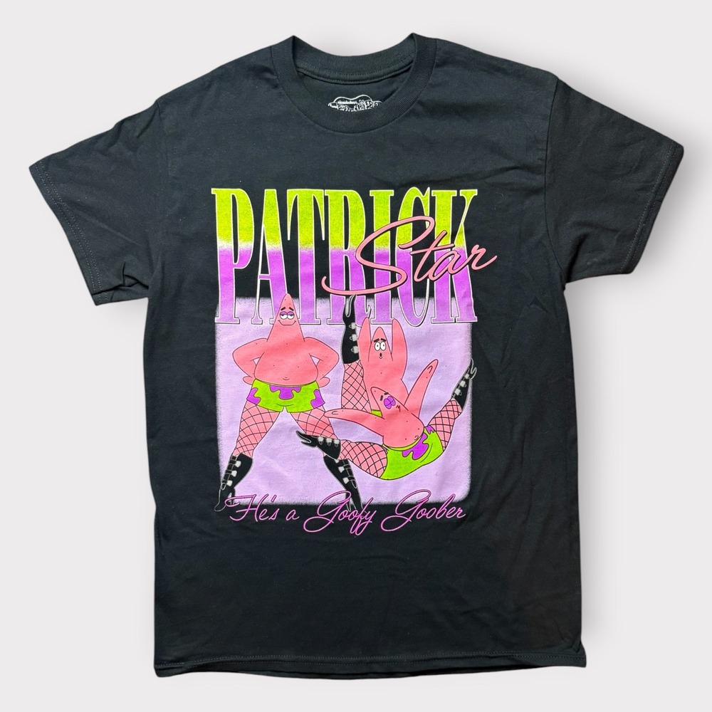 SpongeBob Patrick Star Goofy Goober Graphic T-Shirt Black Small Hybrid‎ Apparel